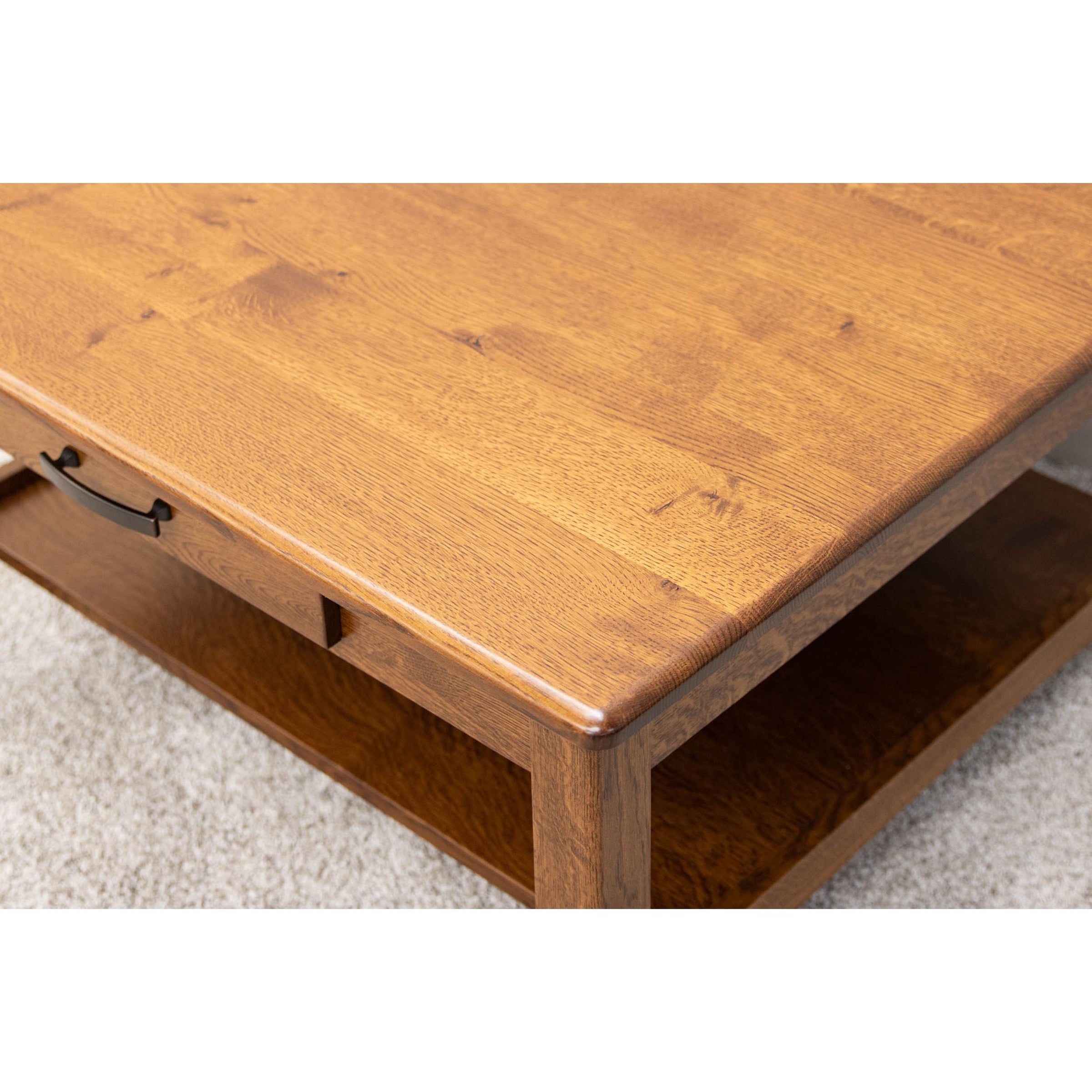 Augusta Quarter Sawn White Oak Wood Square Open Coffee Table | MC