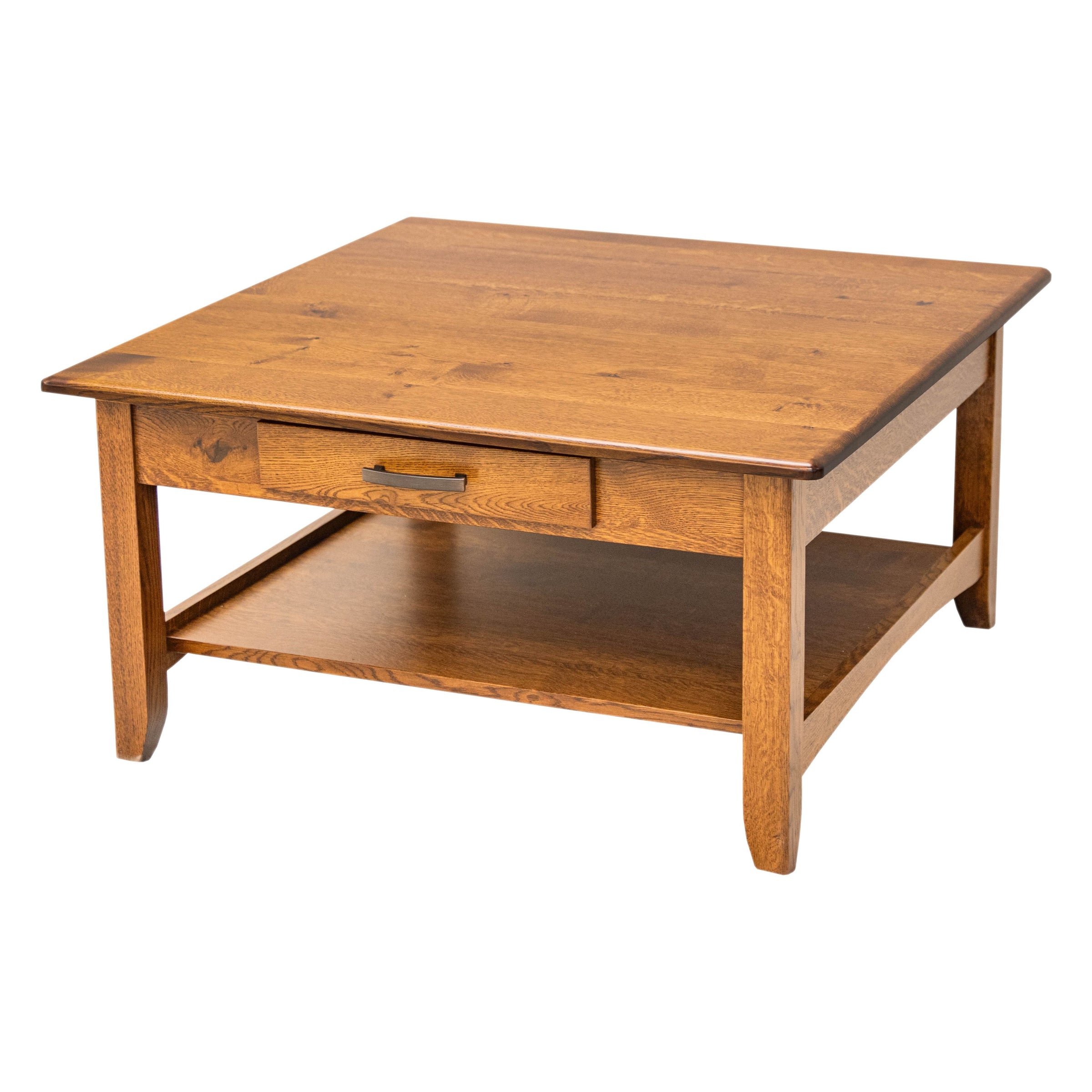 Augusta Quarter Sawn White Oak Wood Square Open Coffee Table | MC