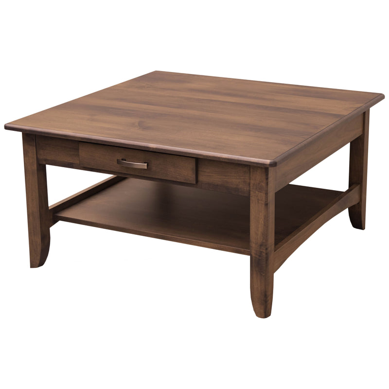 Augusta Walnut Wood Square Open Coffee Table | CO