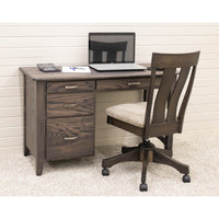 Kirtland Maple Wood Office Chair with Faux Leather Seat | DK