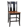 Augusta Black & Wood 24" Stationary Bar Stool | M-EB&E-MC