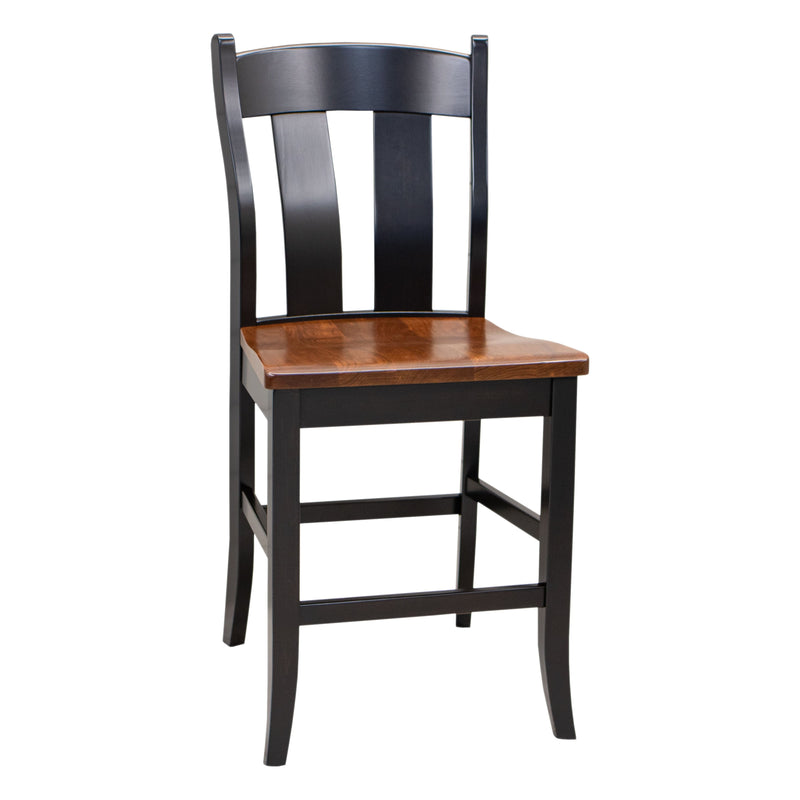 Augusta Black & Wood 24" Stationary Bar Stool | M-EB&E-MC