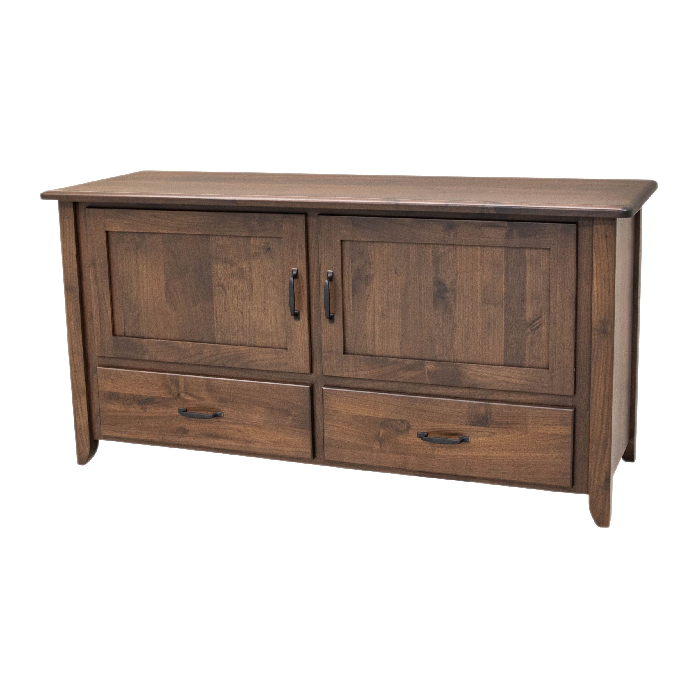 Augusta 60" Walnut Wood TV Console with Wood Doors | CO