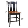Augusta Black & Wood 24" Stationary Bar Stool | M-EB&E-MC