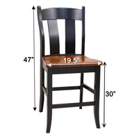 Augusta Black & Wood 24" Stationary Bar Stool | M-EB&E-MC