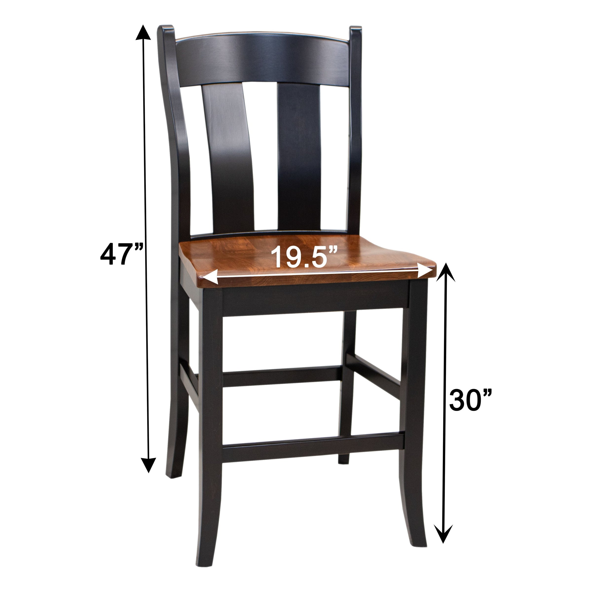 Augusta Black & Wood 24" Stationary Bar Stool | M-EB&E-MC