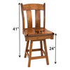 Augusta Elm Wood 24" Swivel Bar Stool | MC