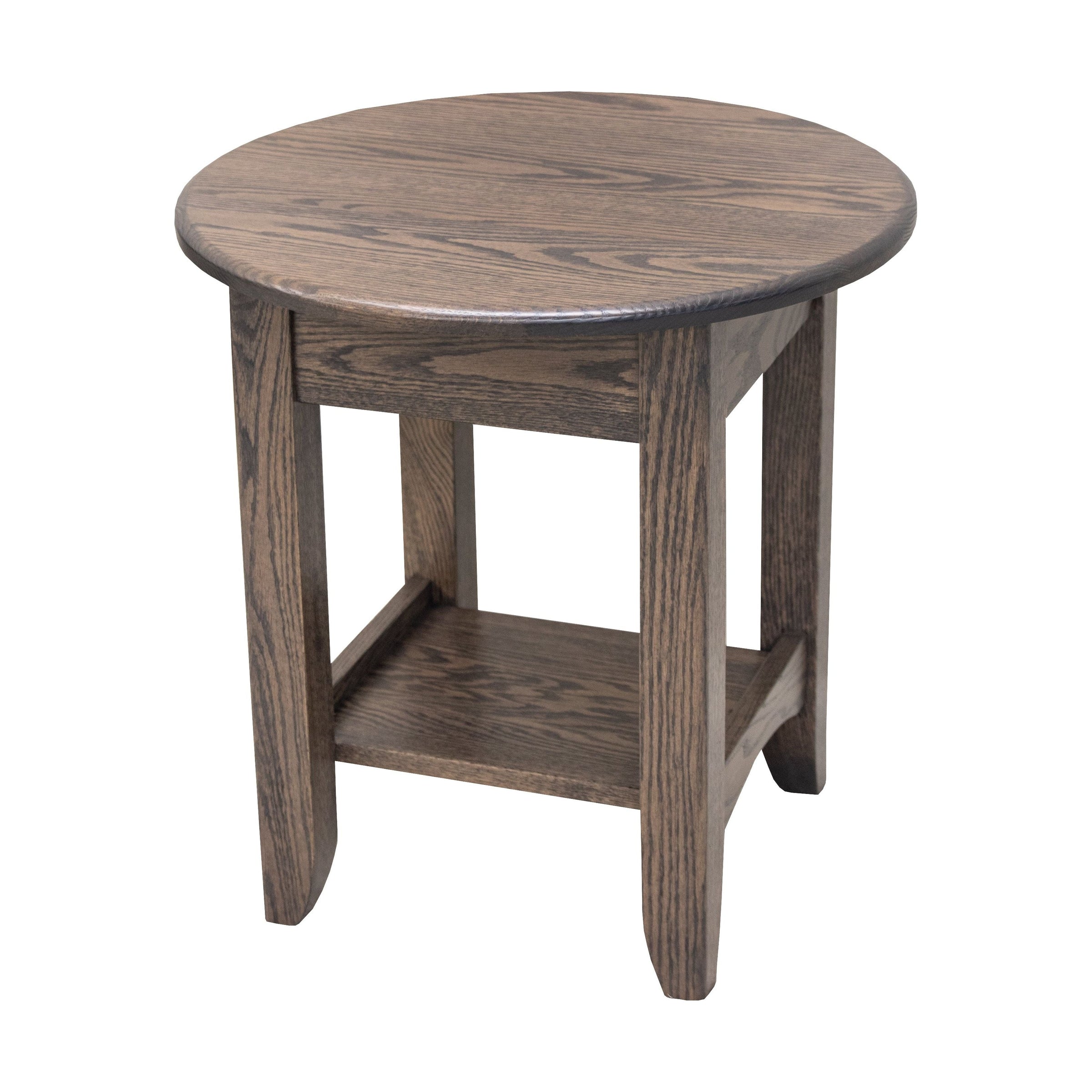 Augusta Oak Wood Round Open End Table | SB