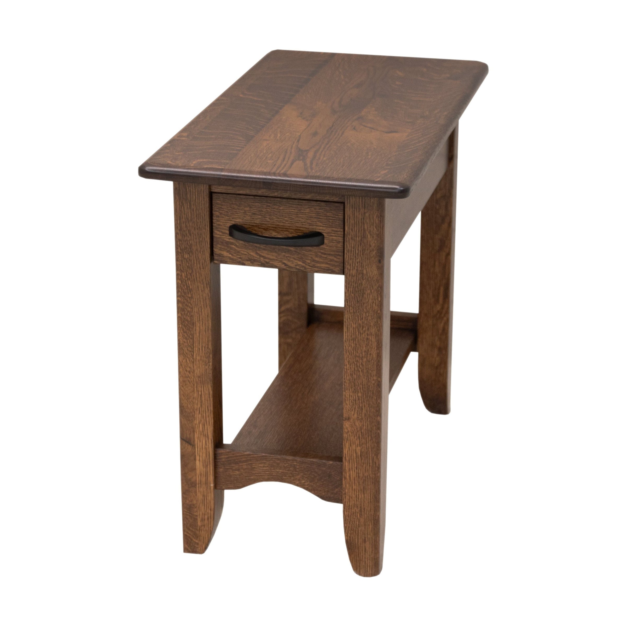 Augusta Quarter Sawn White Oak Wood Small Rectangle Open End Table | ASB