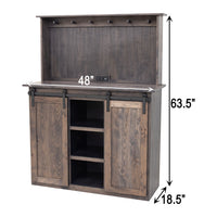 Barn Door Hickory Wood Coffee Bar | GS