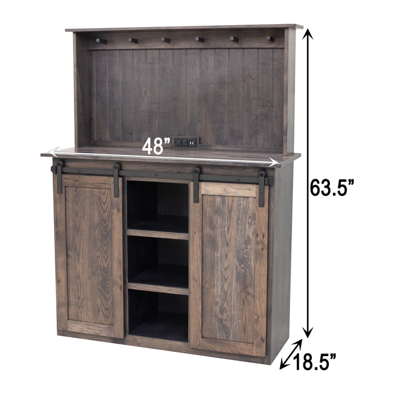 Barn Door Hickory Wood Coffee Bar | GS