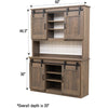 Barn Door Oak Wood Wine Hutch | AS