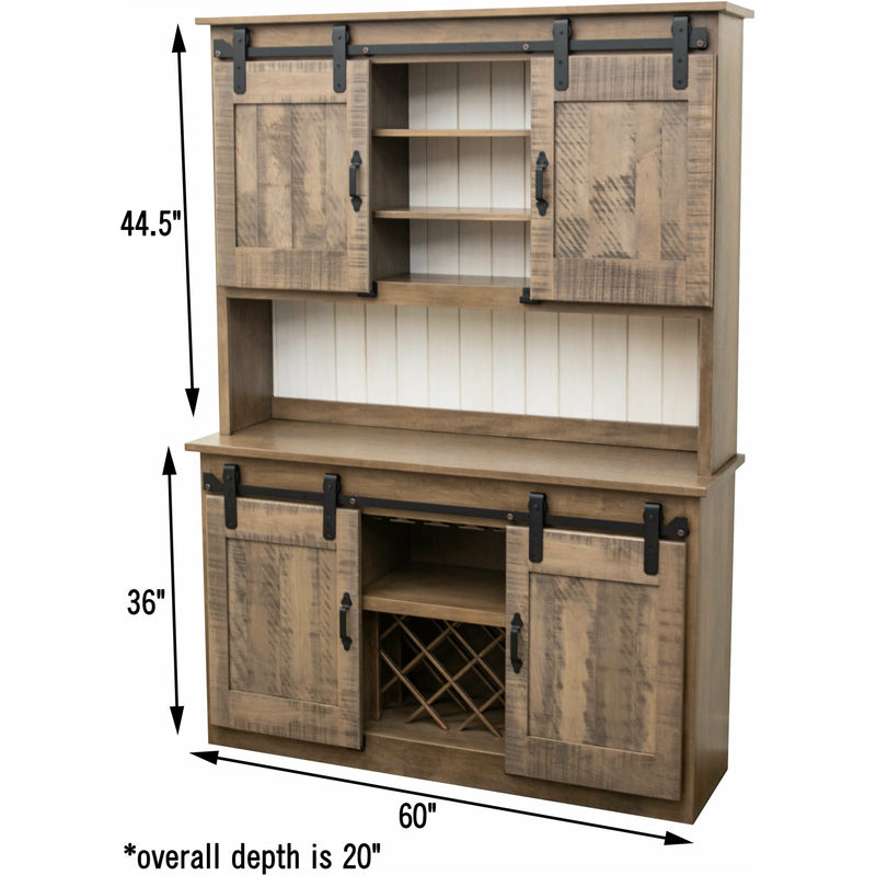 Barn Door Maple Wood Wine Hutch | CS&DCD