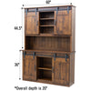 Barn Door Quarter Sawn White Oak Wood Wine Hutch | GB