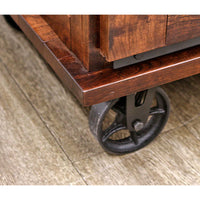 Amish Barn Door Cherry Wood TV Cart | ASB