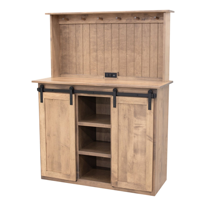 Barn Door Maple Wood Coffee Bar | WB