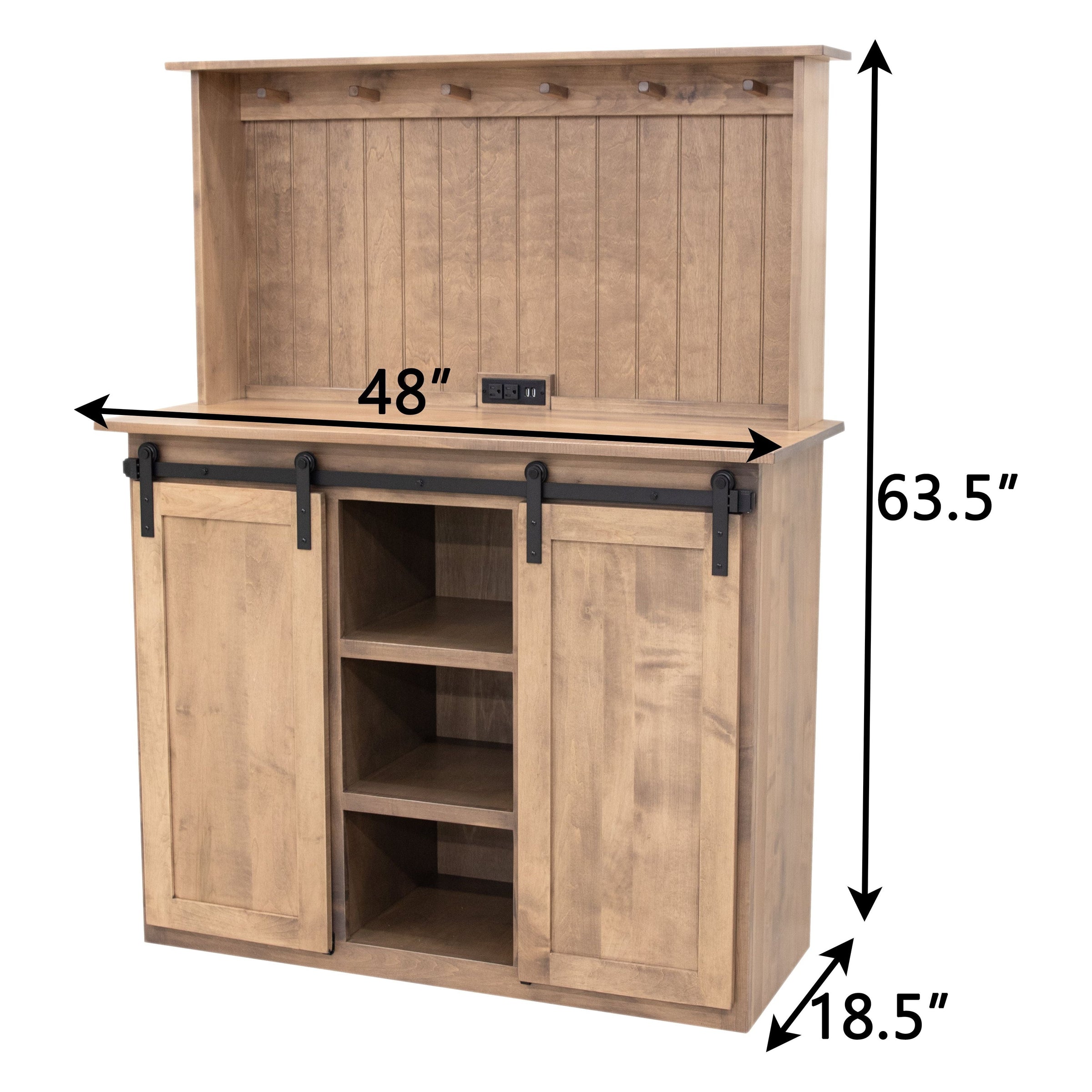 Barn Door Maple Wood Coffee Bar | WB
