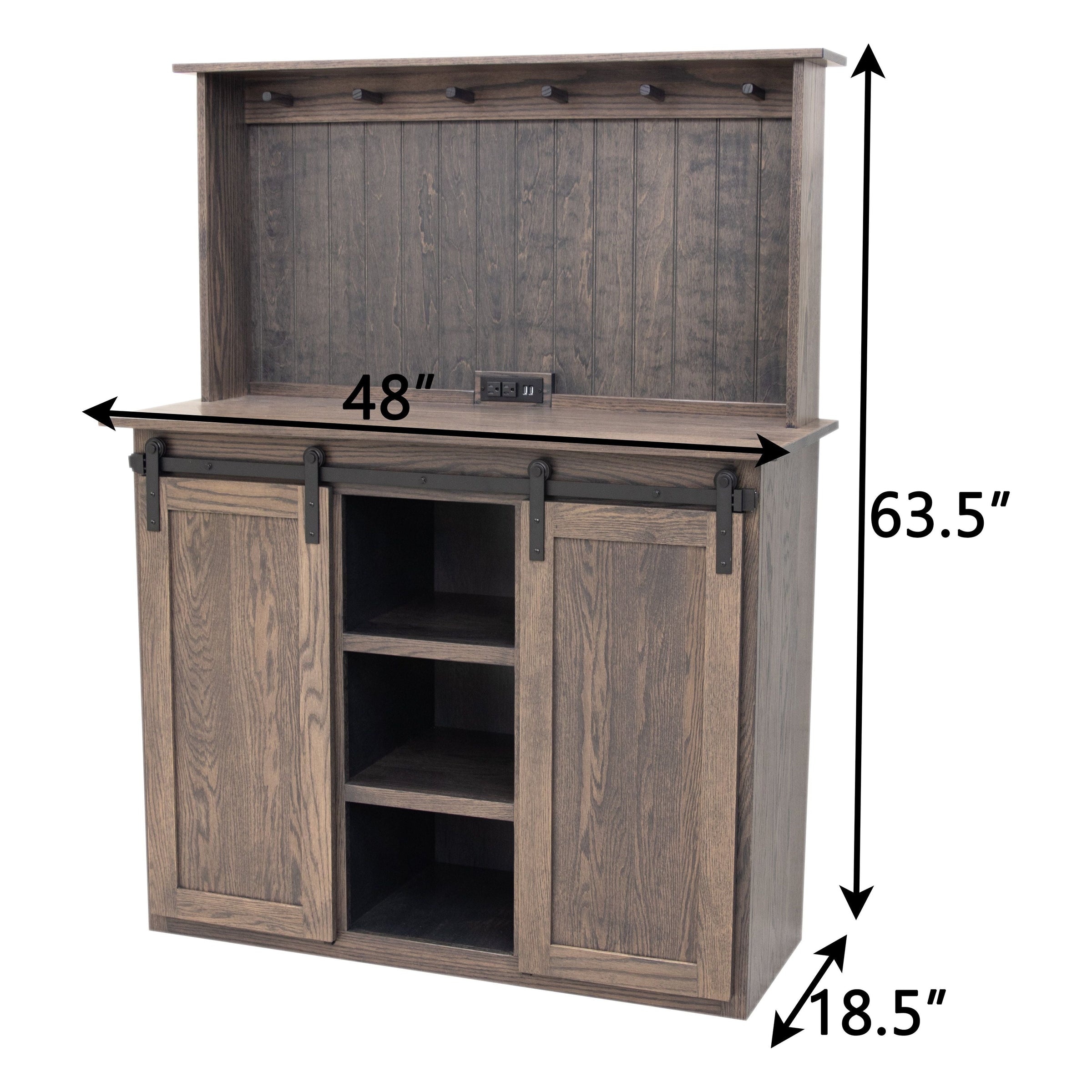 Barn Door Oak Wood Coffee Bar | SB