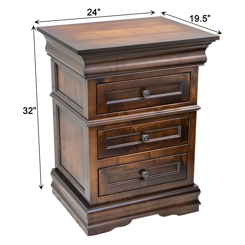 Madison Amish 3-Drawer Nightstand