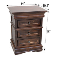 Madison Amish 3-Drawer Nightstand