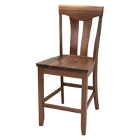 Baltimore Walnut Wood 24" Stationary Bar Stool | NAT