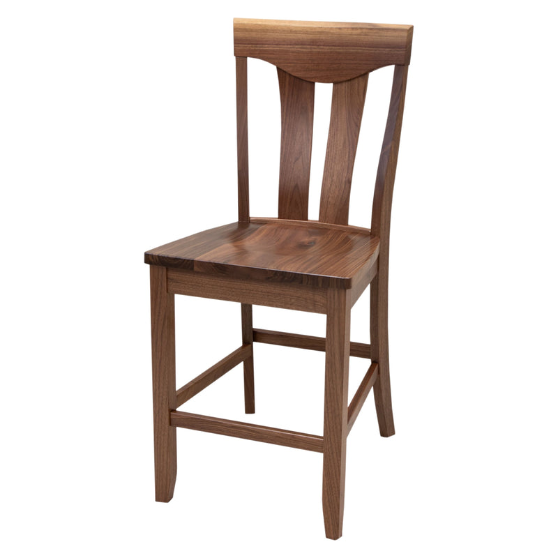 Baltimore Walnut Wood 24" Stationary Bar Stool | NAT