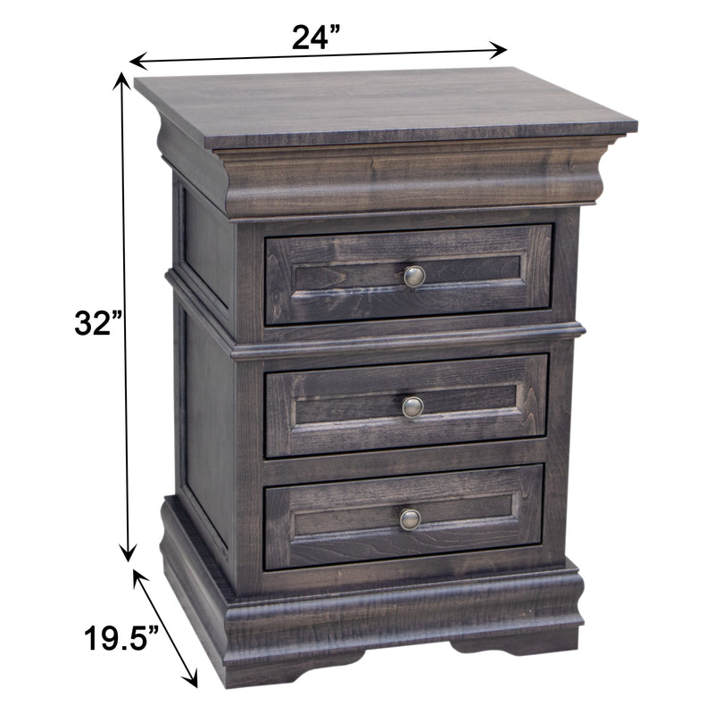 Madison Amish 3-Drawer Nightstand