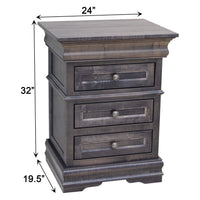 Madison Amish 3-Drawer Nightstand