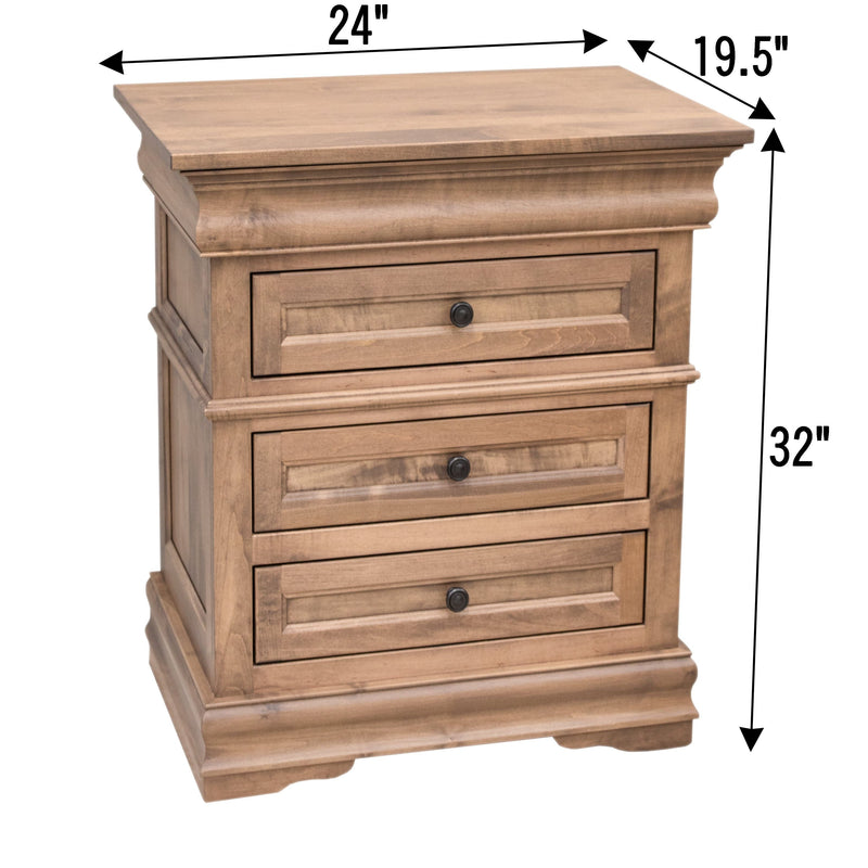 Madison Amish 3-Drawer Nightstand