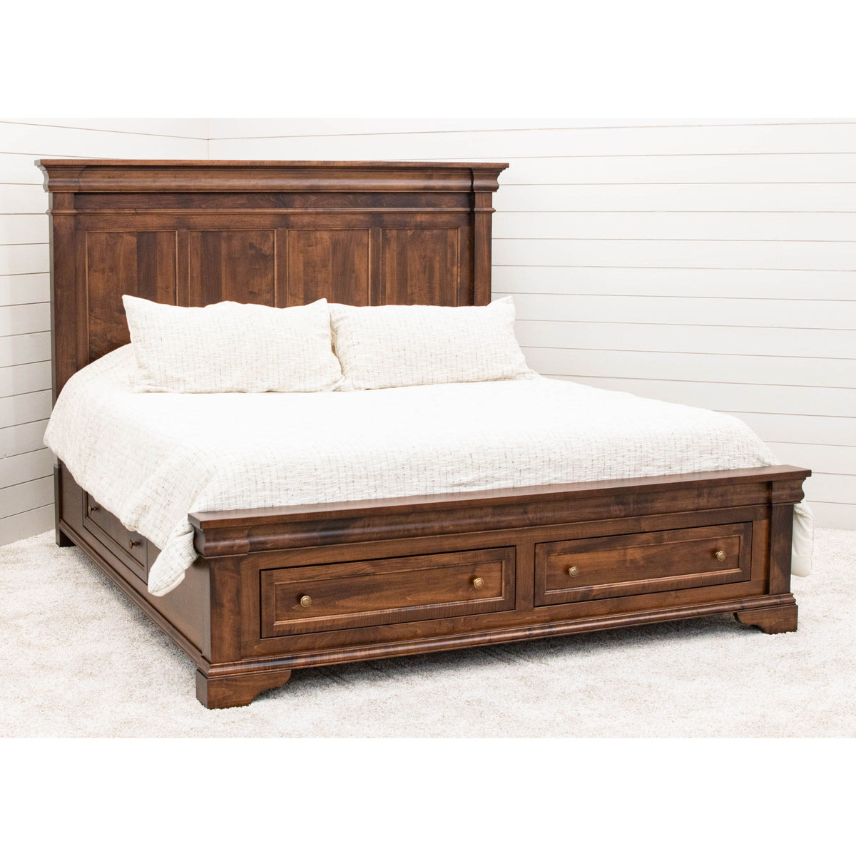 Madison California King Maple Wood Storage Platform Bed | ASB