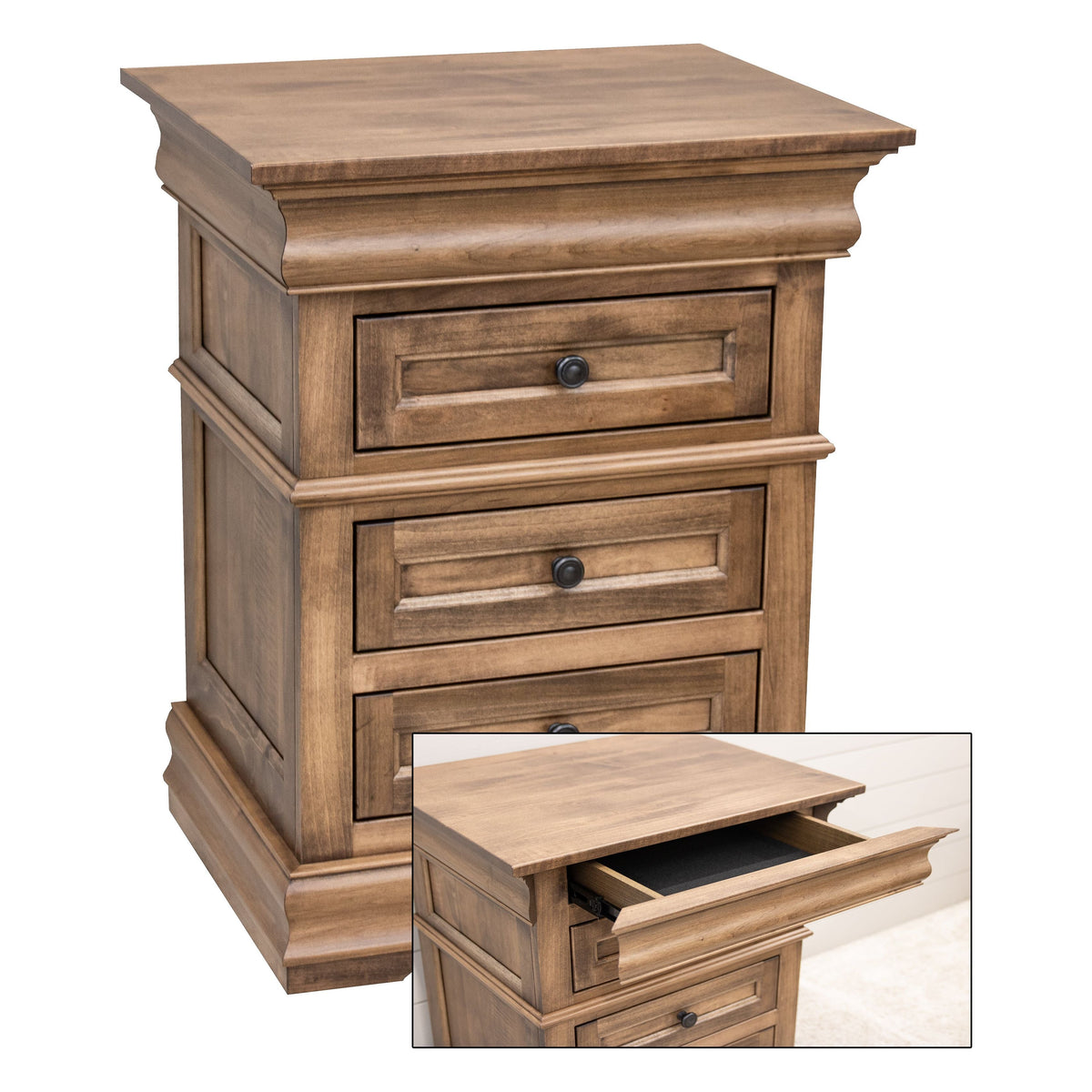 Madison Amish 3-Drawer Nightstand