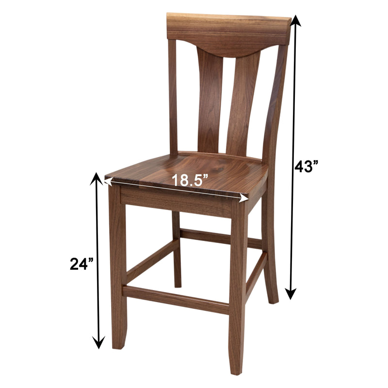 Baltimore Walnut Wood 24" Stationary Bar Stool | NAT