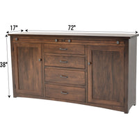 Bennet Hickory Wood Buffet - 72" | HC