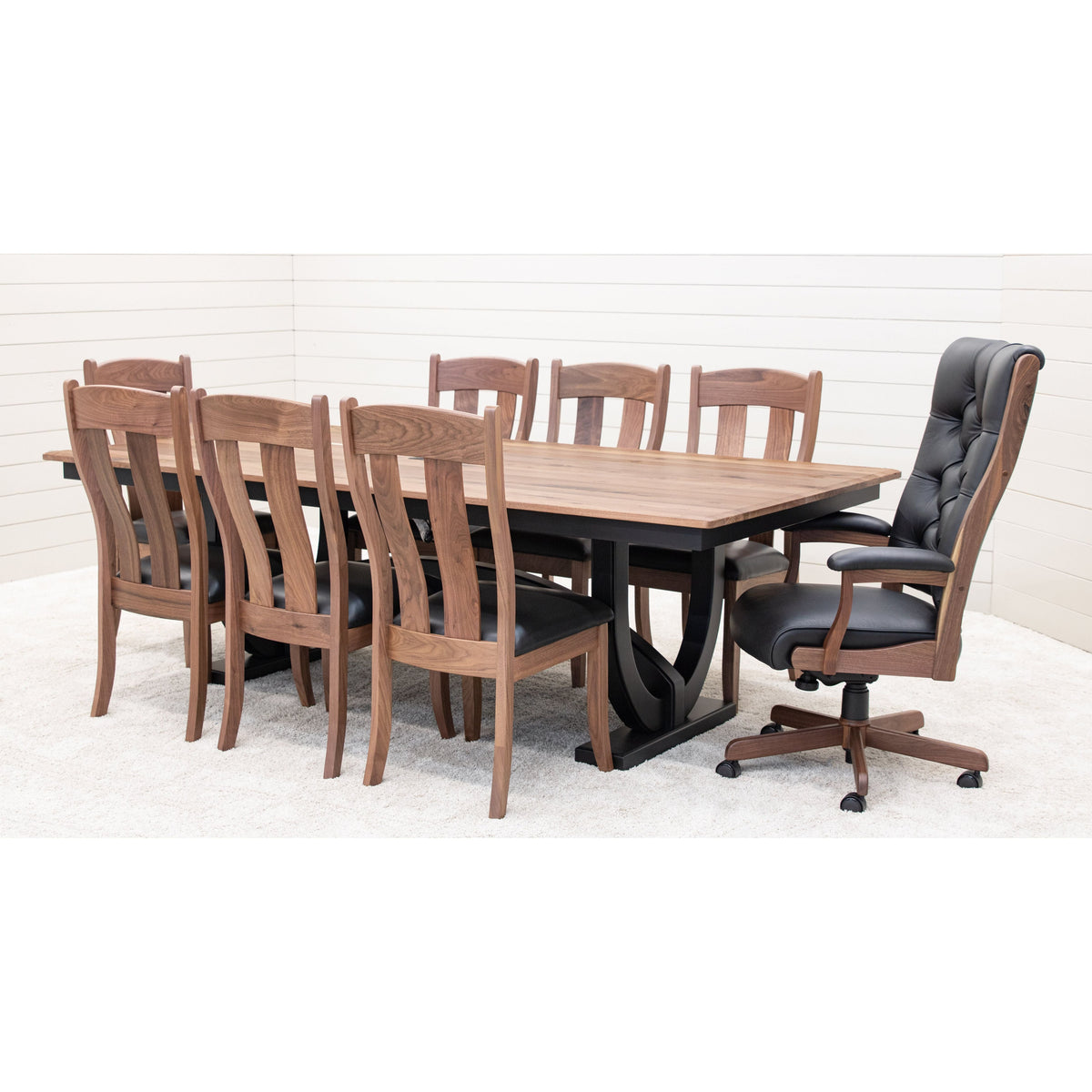 Bismark Large Black & Walnut Wood Conference Table | M-EB&RW-NAT