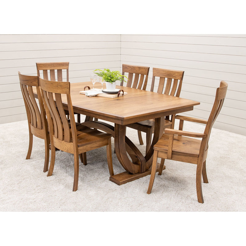 Bismark Large Hickory Wood Extending Amish Dining Table | HC