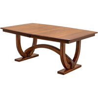 A large Cherry wood extending Amish dining table in the modern Biltmore style