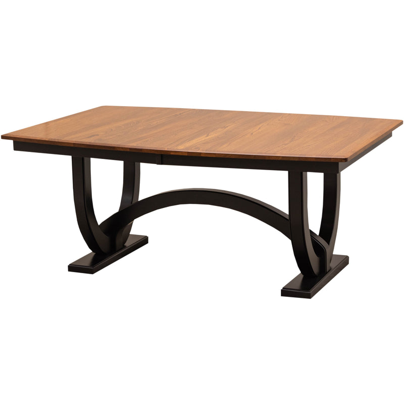 Bismark Large Black & Wood Extending Amish Dining Table | M-EB&E-MC