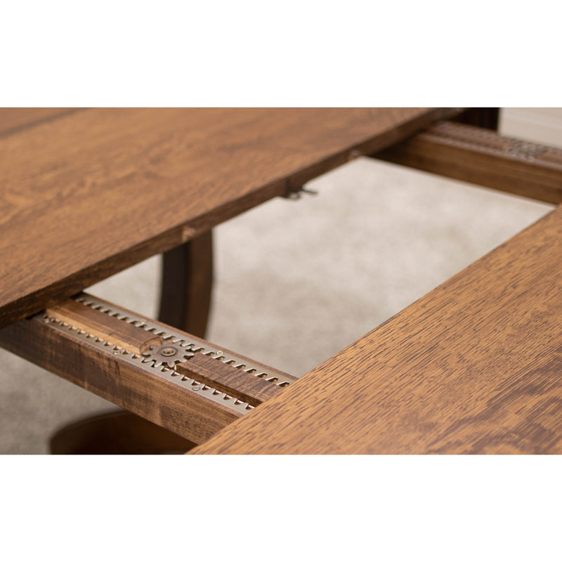 Bismark Large Quarter Sawn White Oak Wood Extending Amish Dining Table | ASB