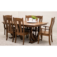 Bismark Large Quarter Sawn White Oak Wood Extending Amish Dining Table | ASB