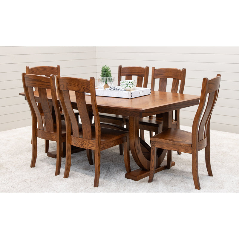 Bismark Large Oak Wood Extending Amish Dining Table | MC