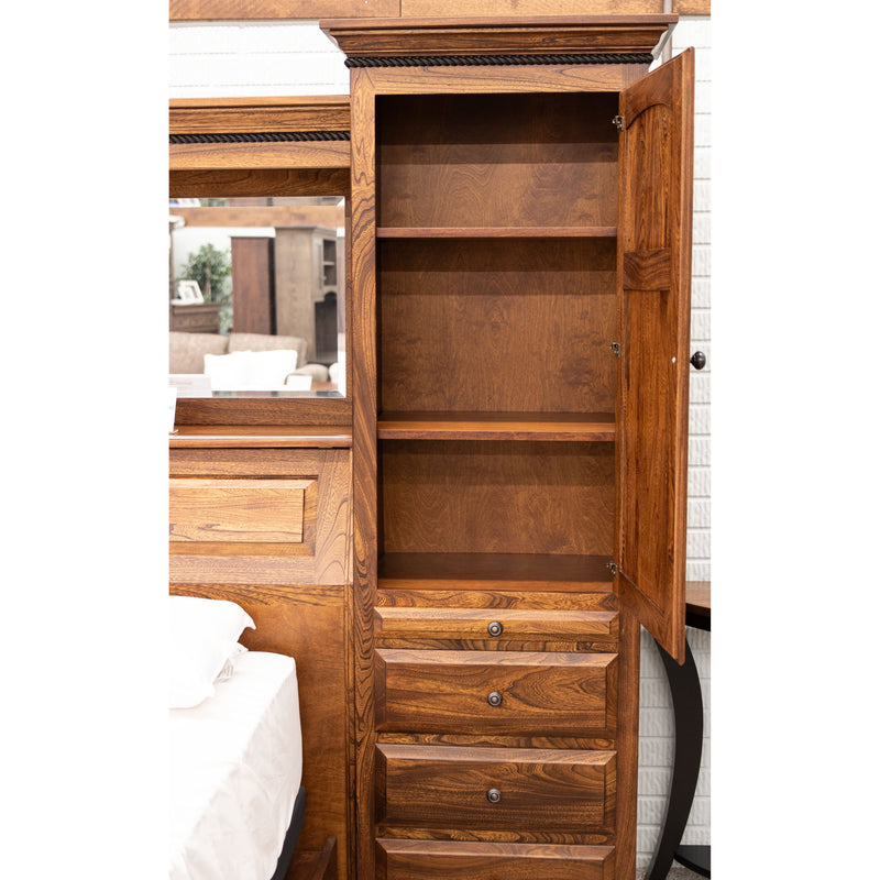 Amish Bookcase Bed in Elm Wood | MC