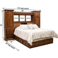 Amish Bookcase Bed in Elm Wood | MC