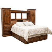 Amish Bookcase Bed in Elm Wood | MC