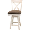 Buckeye X Back White Wood 24" Swivel Bar Stool with Fabric Seat | M-CW