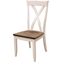 Buckeye X Back White & Wood Side Dining Chair | M-CW&CO