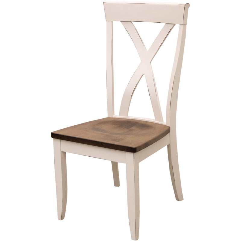 Buckeye X Back White & Wood Side Dining Chair | M-CW&CO