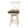 Buckeye X Back White Wood 24" Swivel Bar Stool with Fabric Seat | M-CW