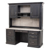 Boulevard Black & Wood Desk with Hutch Top | M-DK&RWO-GRB