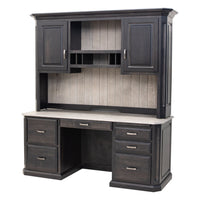 Boulevard Black & Wood Desk with Hutch Top | M-DK&RWO-GRB