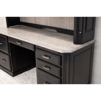 Boulevard Black & Wood Desk with Hutch Top | M-DK&RWO-GRB